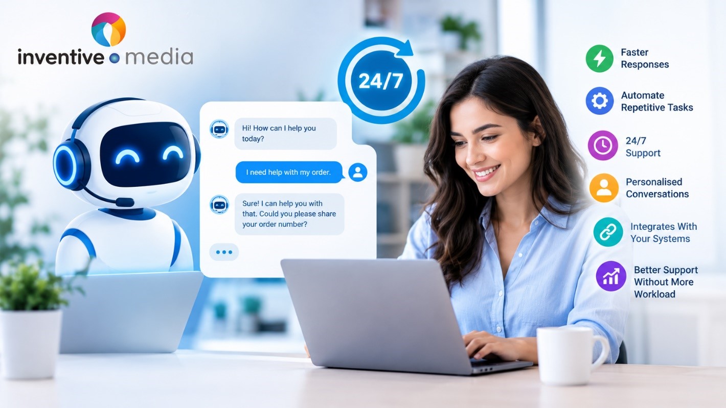 AI chatbot improving customer support automation with 24/7 assistance