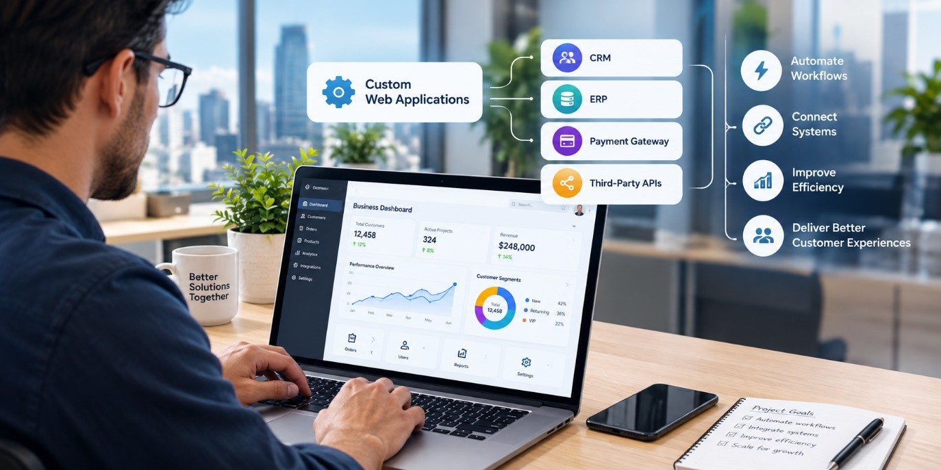 Custom web application dashboard for business workflow automation