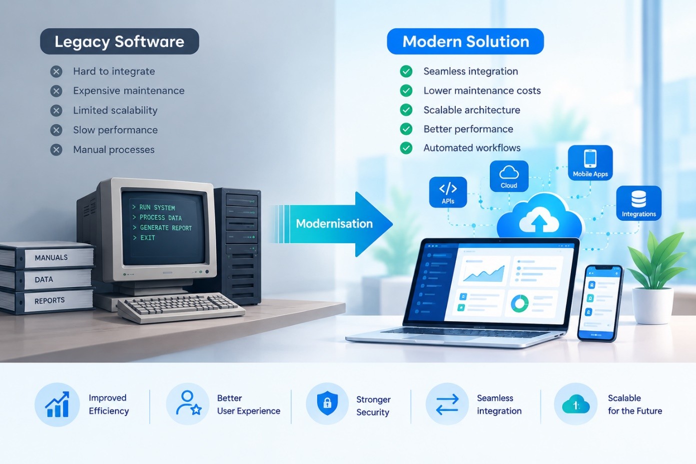 Legacy software modernization from outdated systems to modern solutions